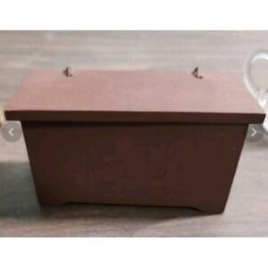 "Small Primitive Wood Trinket Box – Handmade Folk Art – 3" Miniature"